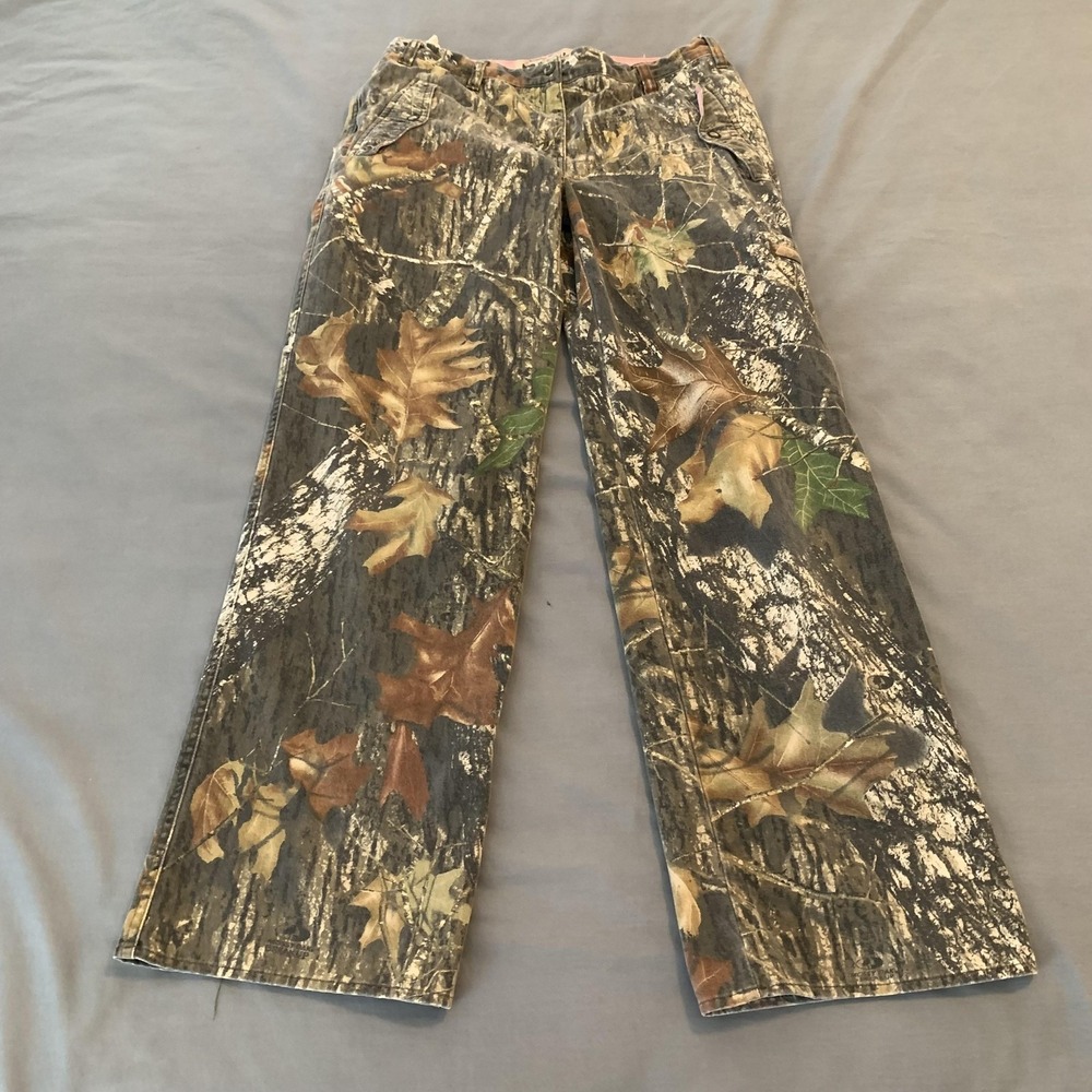 VTG.‎ Russell Outdoors Cargo Pants Womens Small Brown Camo Adjustable Waist Hunt